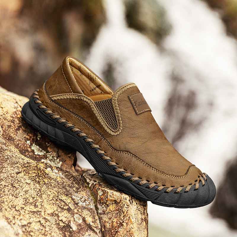 Men's Orthopedic Arch Support Casual Loafers – Breathable Microfiber Leather Slip-On Driving Shoes with Anti-Slip Sole for Work & Daily Wear