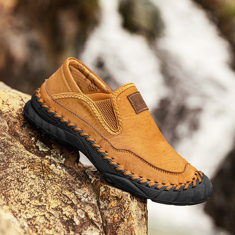 Men's Orthopedic Arch Support Casual Loafers – Breathable Microfiber Leather Slip-On Driving Shoes with Anti-Slip Sole for Work & Daily Wear