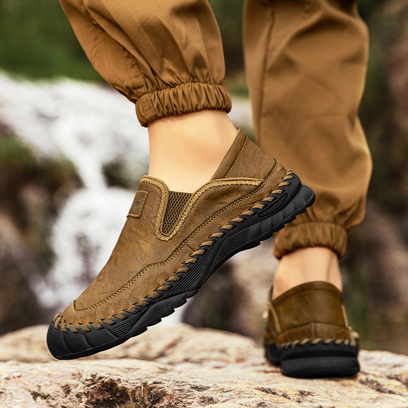 Men's Orthopedic Arch Support Casual Loafers – Breathable Microfiber Leather Slip-On Driving Shoes with Anti-Slip Sole for Work & Daily Wear