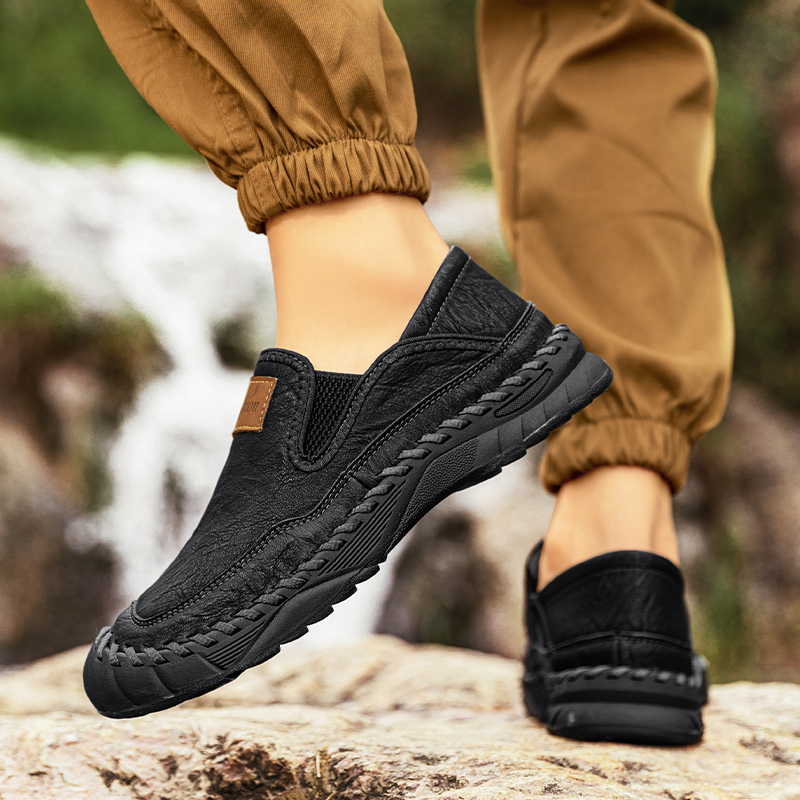 Men's Orthopedic Arch Support Casual Loafers – Breathable Microfiber Leather Slip-On Driving Shoes with Anti-Slip Sole for Work & Daily Wear