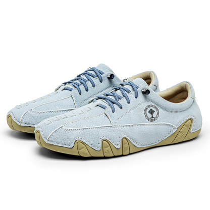 (🎁Free Orthotic Insoles🔥)Men’s Handmade Premium Cowhide Leather Lace-Up Dress Shoes with Arch Support, Breathable for Summer Walking & Driving -1