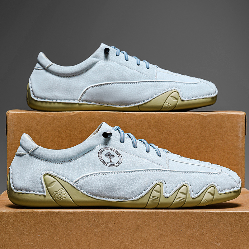 (🎁Free Orthotic Insoles🔥)Men’s Handmade Premium Cowhide Leather Lace-Up Dress Shoes with Arch Support, Breathable for Summer Walking & Driving