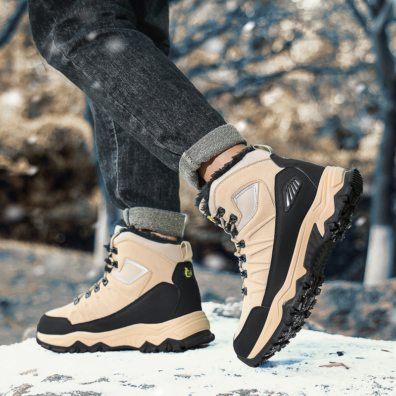 Men's Warm Orthopedic Hiking Boots - Safe and Comfortable Warm Work Boots - Waterproof, Slip-Resistant, Lmpact-Resistant, Puncture-Resistant - Wide Toe Box, Arch support, Ankle Support