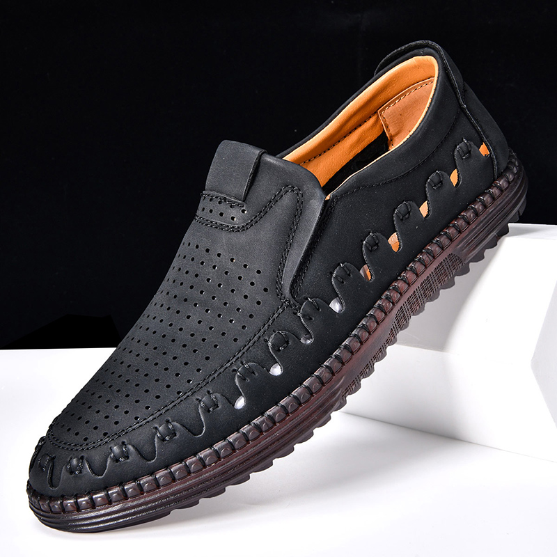 Mens Leather Casual Shoes Comfortable Fashion Sneakers Loafers Lightweight Dress Walking Driving Shoes for Men