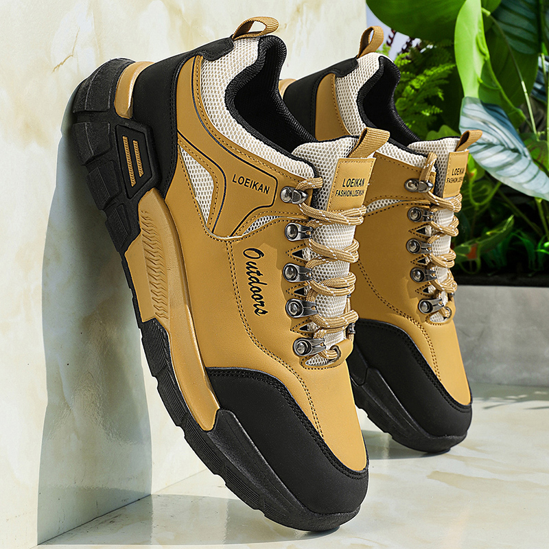 Men's Waterproof Hiking Shoes Lightweight Anti Slip Outdoor Ankle Boots Breathable Hike Trekking Trails Shoe