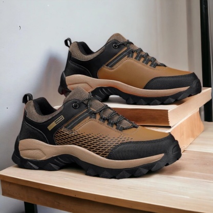 (⏰Limited Time Sale 70% OFF) Men's Wear Resistant Waterproof Non-slip Anti-skid Anti-puncture Hiking Shoes Orthopedic Wide Toe Arch Support Walking Shoes
