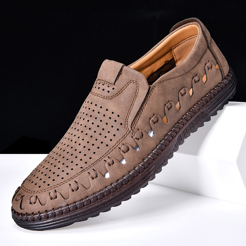 Mens Leather Casual Shoes Comfortable Fashion Sneakers Loafers Lightweight Dress Walking Driving Shoes for Men