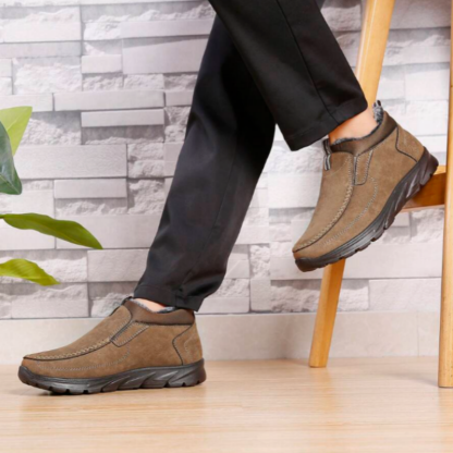 Men's Winter Warm Wide Head Non-Slip Waterproof Slip-On Snow Boots