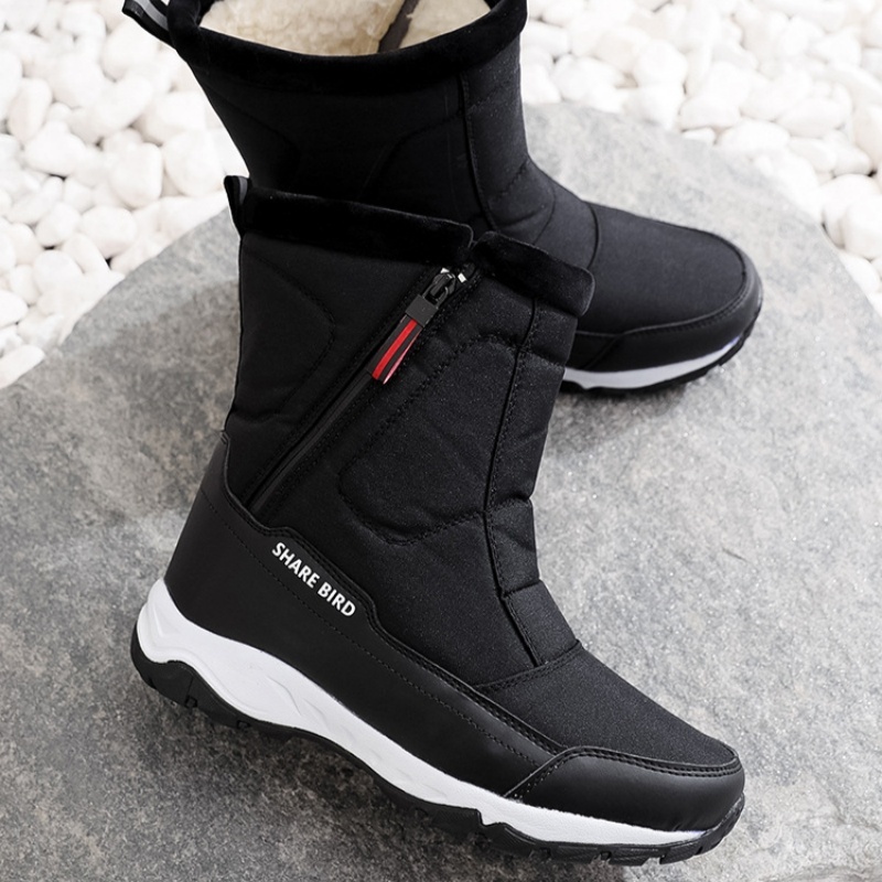 Men's Winter Warm Lined Arch Support Waterproof Non-slip Zipper Insulated Snow Boots