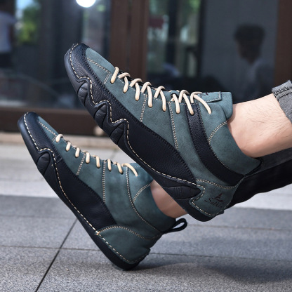 Men's Outdoor Comfort Leather Arch Support Shock Absorption Boots, Non-slip Durable Driving Boots