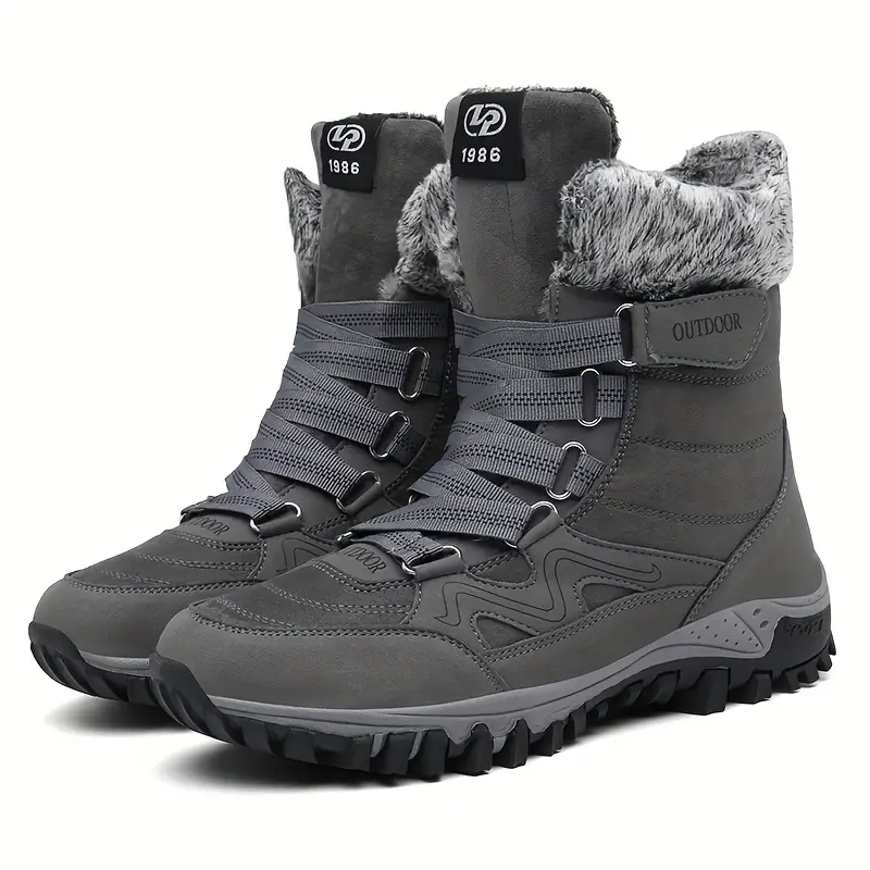 (⏰LAST DAY-50% OFF🛒)Men's Warm Orthopedic Arch Support Wide Toe Snow Boots Waterproof Non-Slip Safety Hiking Boots