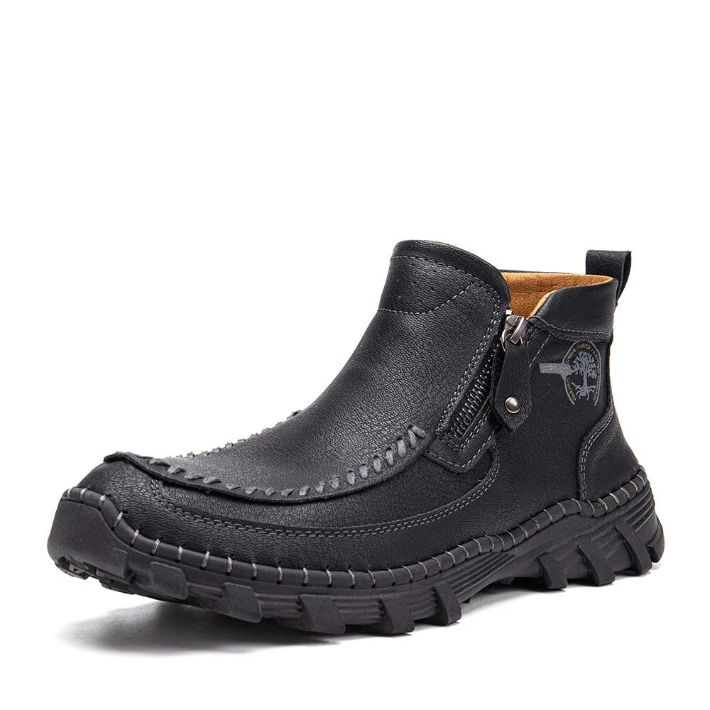Men's Vintage Casual Soft And Breathable Side Zipper Ankle Chukka Tooling Boots