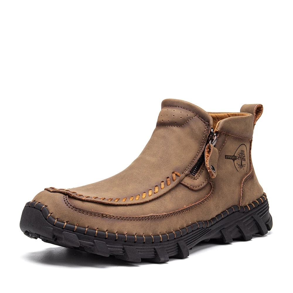 Men's Vintage Casual Soft And Breathable Side Zipper Ankle Chukka Tooling Boots