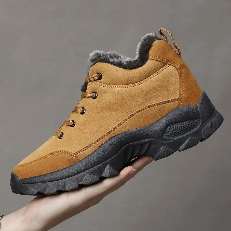 Men's Warm Fleece Snow Boots Waterproof Non-Slip Orthopedic Support Winter Boots