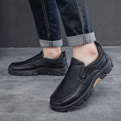 Men's Arch Support Orthopedic Wide Toe Kicking Loafers Lightweight Soft Waterproof Anti-Slip Slip-on Loafers