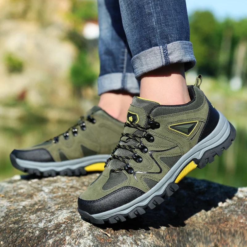 Men's Waterproof Breathable Lightweight Orthopedic Hiking Shoes for Plantar Fasciitis