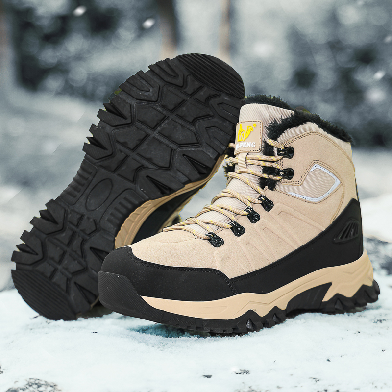Men's Warm Orthopedic Hiking Boots - Safe and Comfortable Warm Work Boots - Waterproof, Slip-Resistant, Lmpact-Resistant, Puncture-Resistant - Wide Toe Box, Arch support, Ankle Support