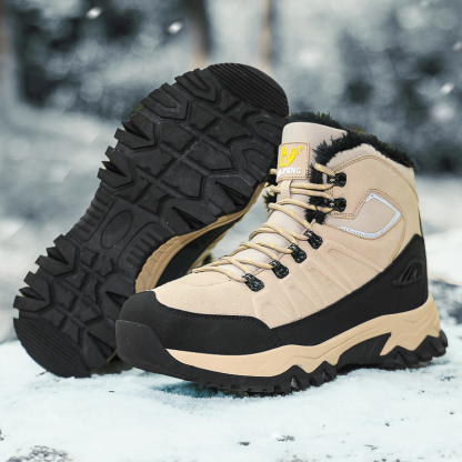 Men's Warm Orthopedic Hiking Boots - Safe and Comfortable Warm Work Boots - Waterproof, Slip-Resistant, Lmpact-Resistant, Puncture-Resistant - Wide Toe Box, Arch support, Ankle Support