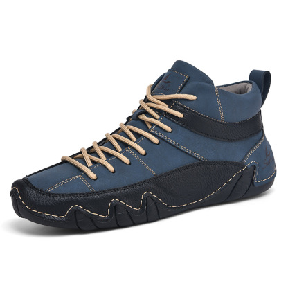 Men's Outdoor Comfort Leather Arch Support Shock Absorption Boots, Non-slip Durable Driving Boots