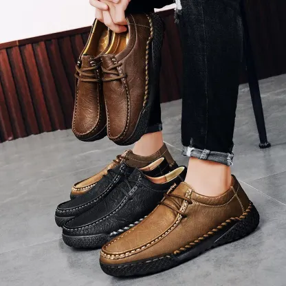 ⏰Clearance Sale – 60% OFF🔥 Men’s Luxury Leather Shoes – Wide Toe Comfort, Arch Support & Easy Slip-On