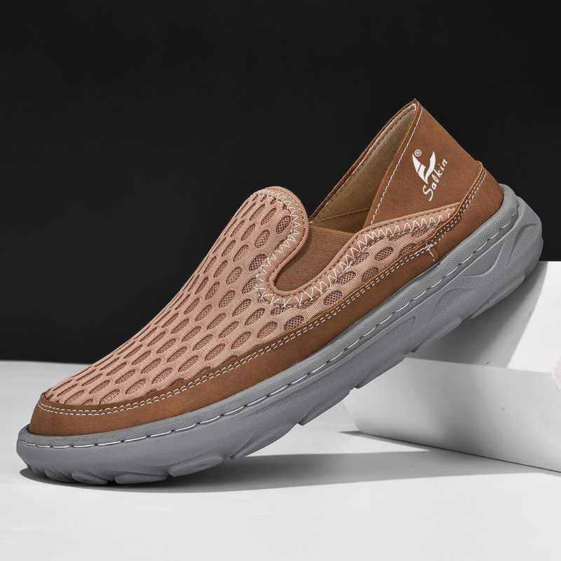Men's Loafers Shoes Penny Loafer Flats Low-top Slip on Mesh Height Increasing Platform Running Shoes Sneakers Breathable Walking