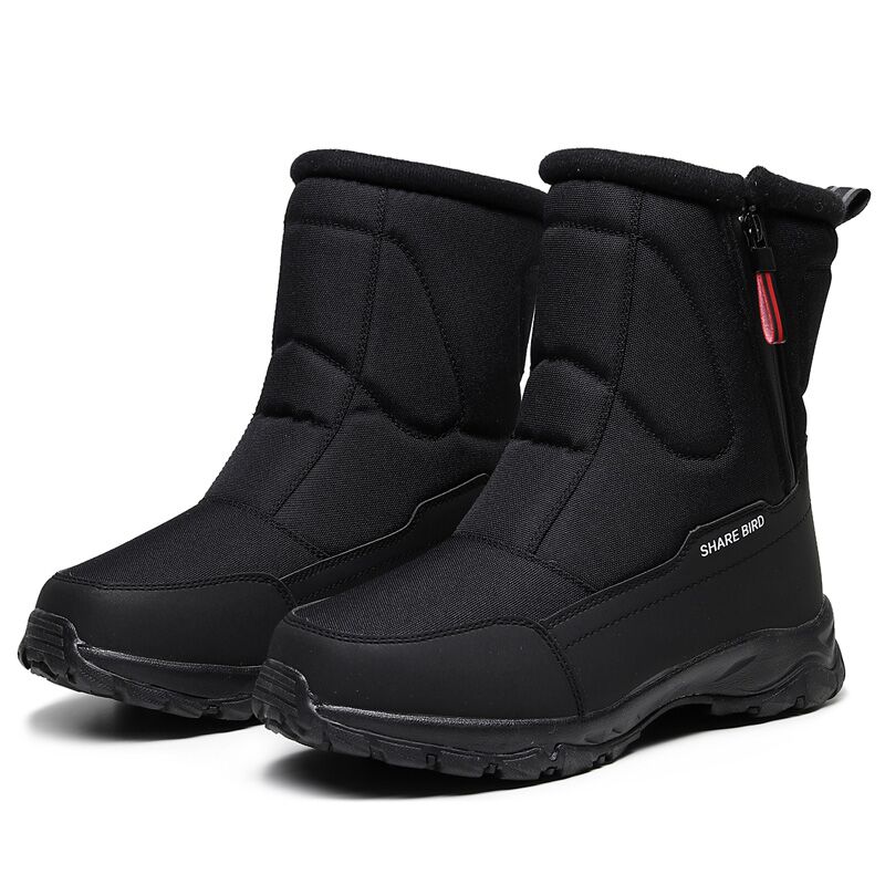 Men's Winter Warm Lined Arch Support Waterproof Non-slip Zipper Insulated Snow Boots