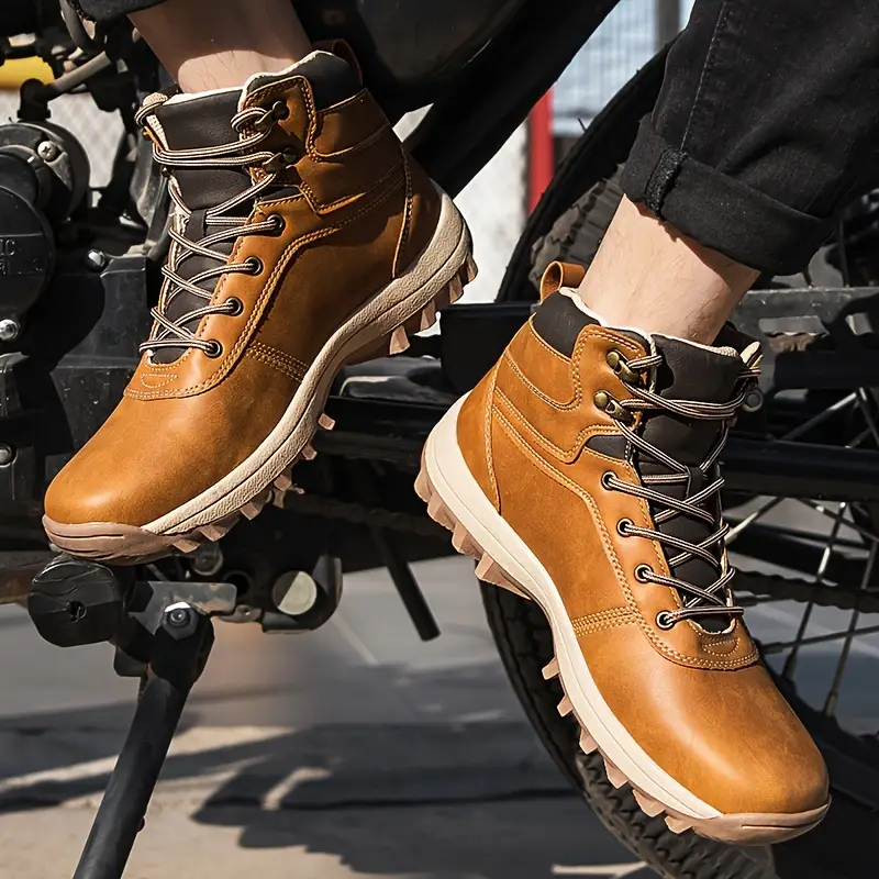 Men's Waterproof Puncture Resistant Hiking Boots Wide Toe Arch Support Work Boots