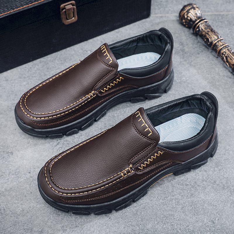 Men's Arch Support Orthopedic Wide Toe Kicking Loafers Lightweight Soft Waterproof Anti-Slip Slip-on Loafers