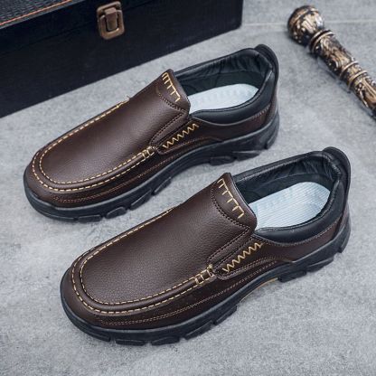 Men's Arch Support Orthopedic Wide Toe Kicking Loafers Lightweight Soft Waterproof Anti-Slip Slip-on Loafers