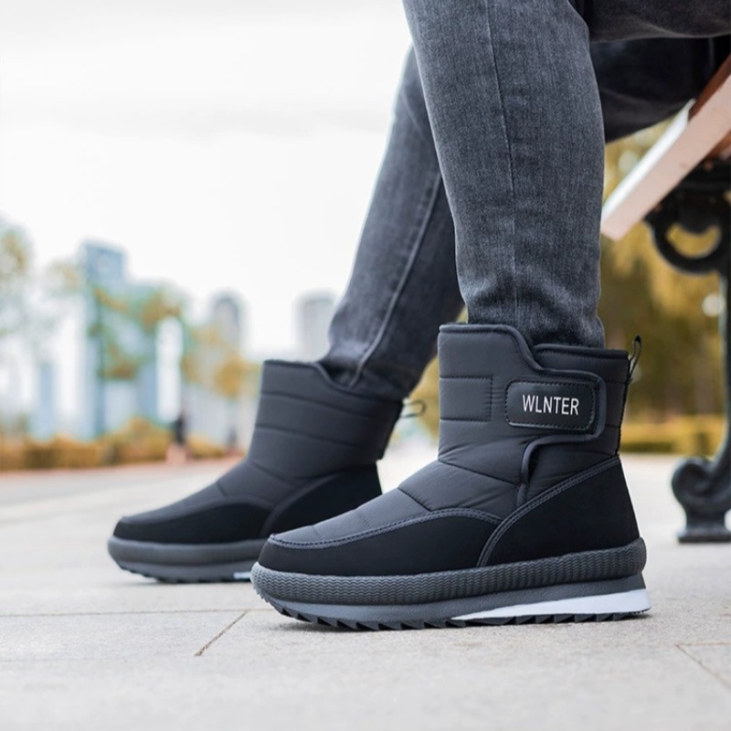 (⏰Limited Time Sale 70%off)Men's Thick Warm Orthopedic Support Wide Toe Snow Boots Non-slip Waterproof Anti-skid Fur Lined Winter Boots