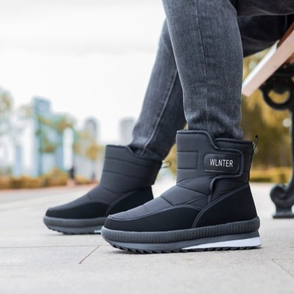 (⏰Limited Time Sale 70%off)Men's Thick Warm Orthopedic Support Wide Toe Snow Boots Non-slip Waterproof Anti-skid Fur Lined Winter Boots