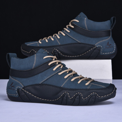 Men's Outdoor Comfort Leather Arch Support Shock Absorption Boots, Non-slip Durable Driving Boots