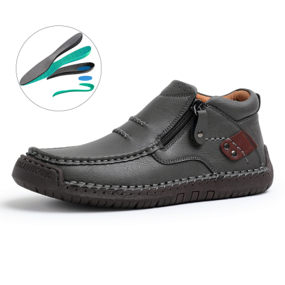 (🎁Free Orthotic Insoles Giveaway🛒)Men’s Vintage Leather Shoes – Handmade, Genuine Cowhide, Lightweight, Breathable, Business Casual Dress Shoes