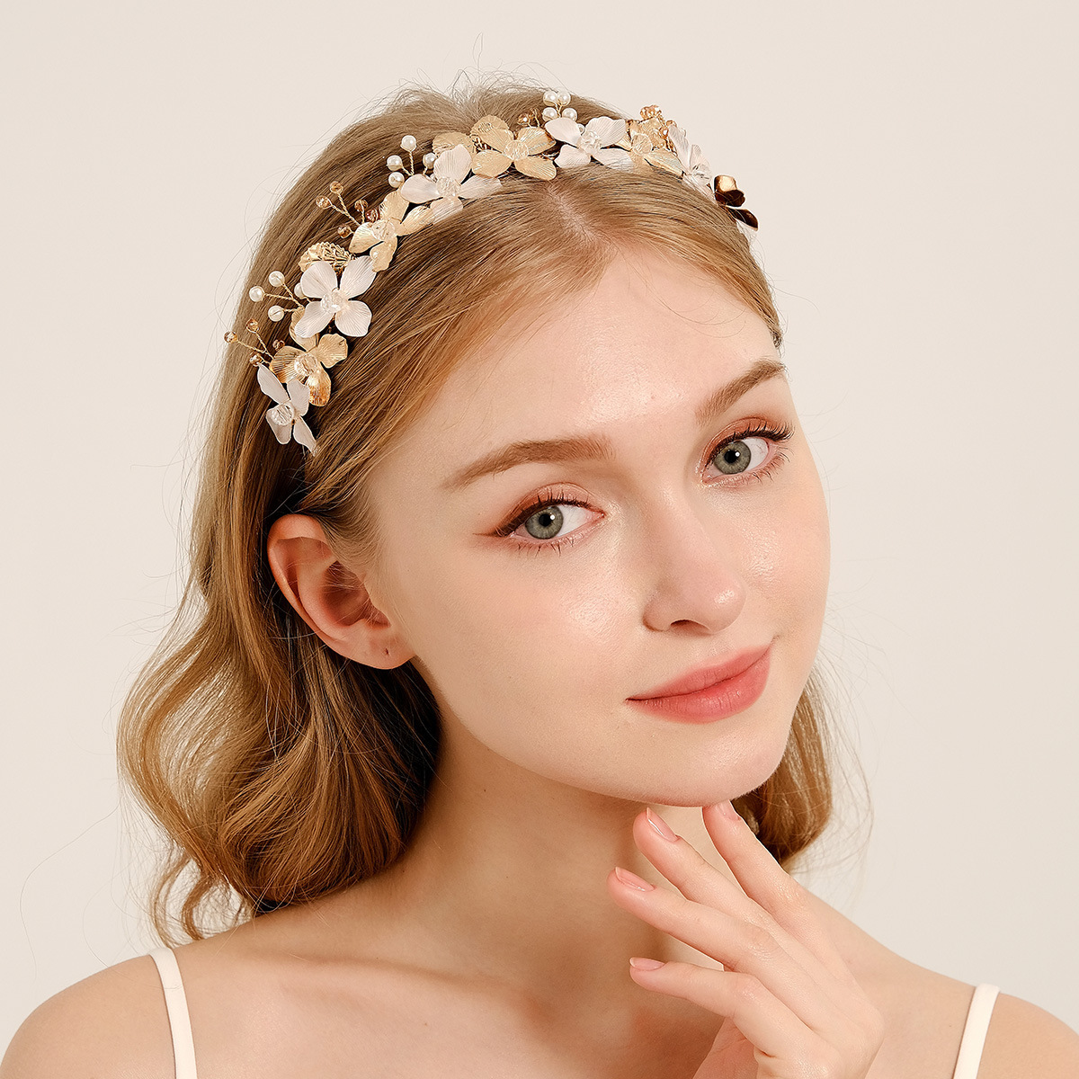 Handmade Forest Alloy Flower Leaves Headband