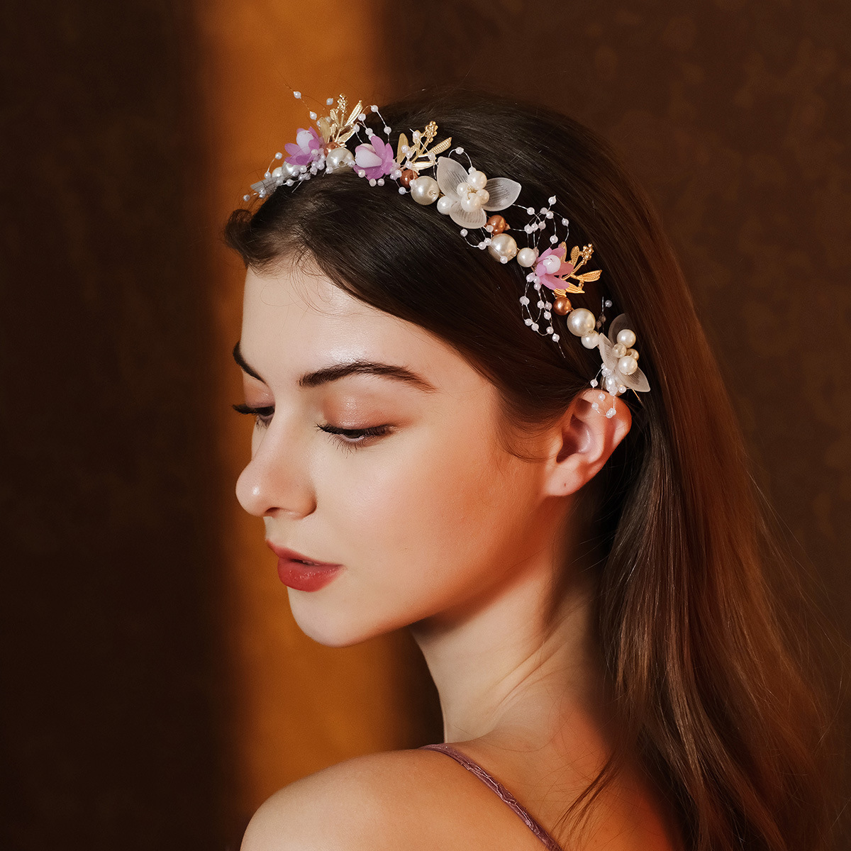 Beautiful Handmade Beaded Braided Floral Head