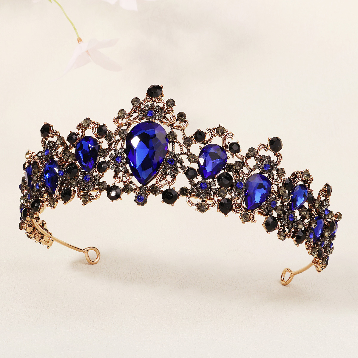 Baroque Retro Bridal Rhinestone Crown Luxurious Wedding Jewelry Queen