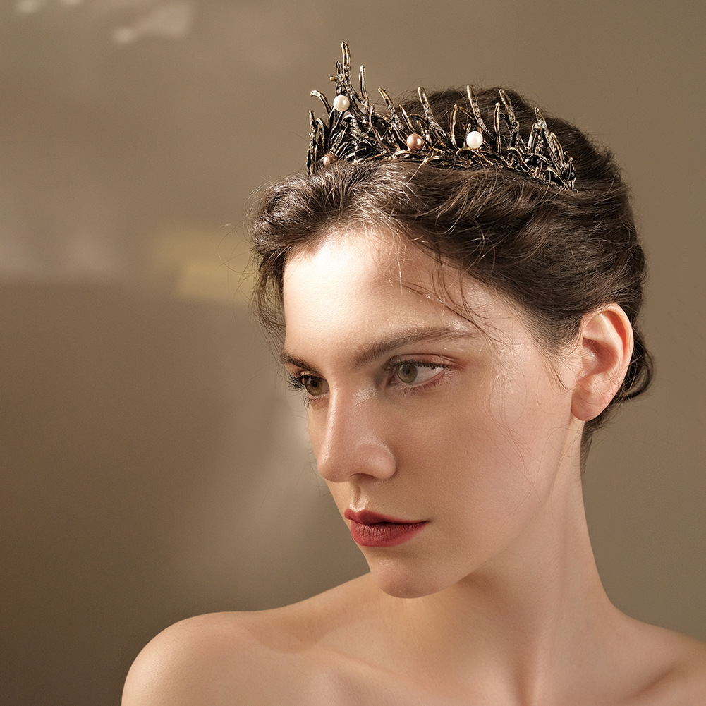 Forest Branch Headband Black Pearl Crown Headdress
