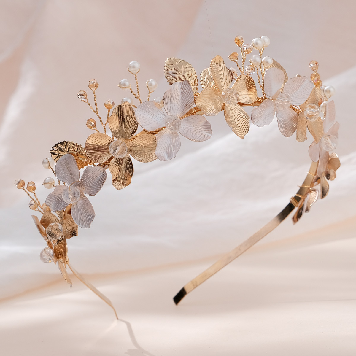Handmade Forest Alloy Flower Leaves Headband