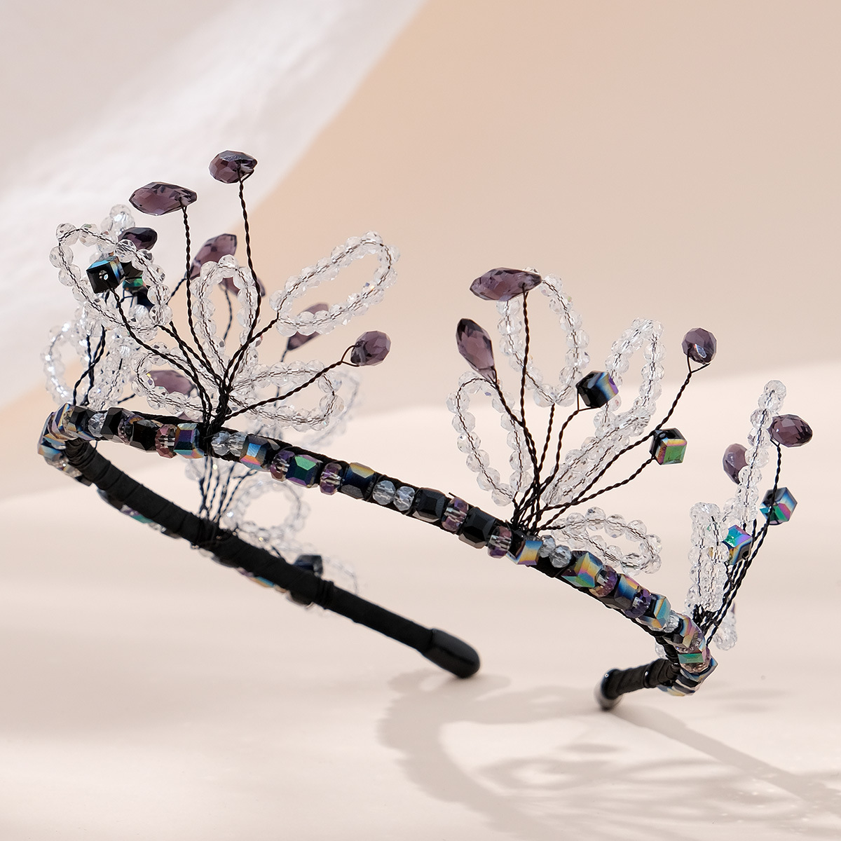 Women's Handmade Beaded Crystal Flower Headbands