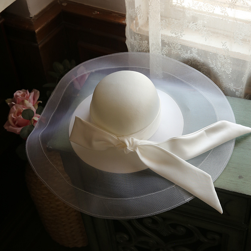French Luxury Mesh Exaggerated Top Hat