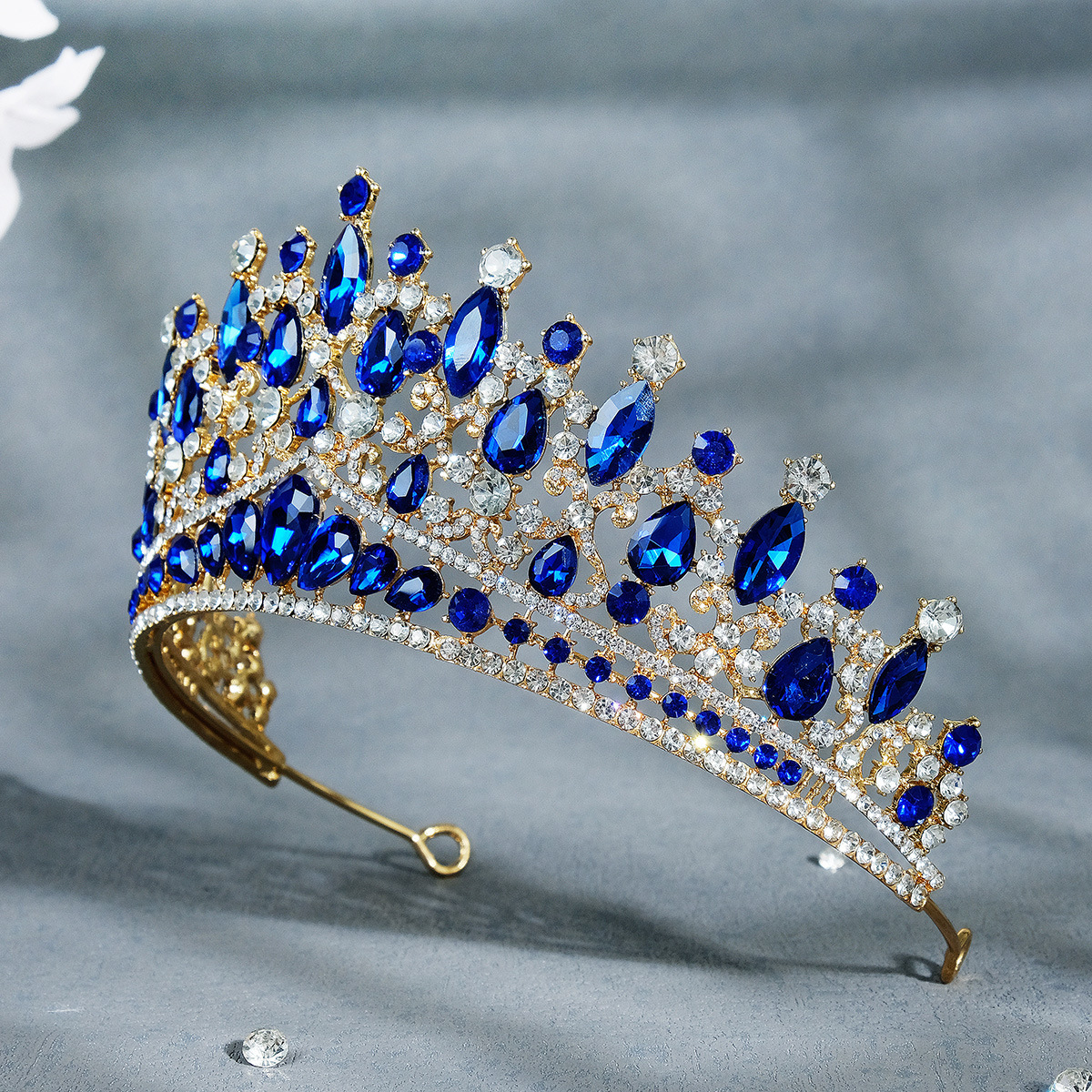 Alloy Rhinestone Crown Wedding Dress Headdress