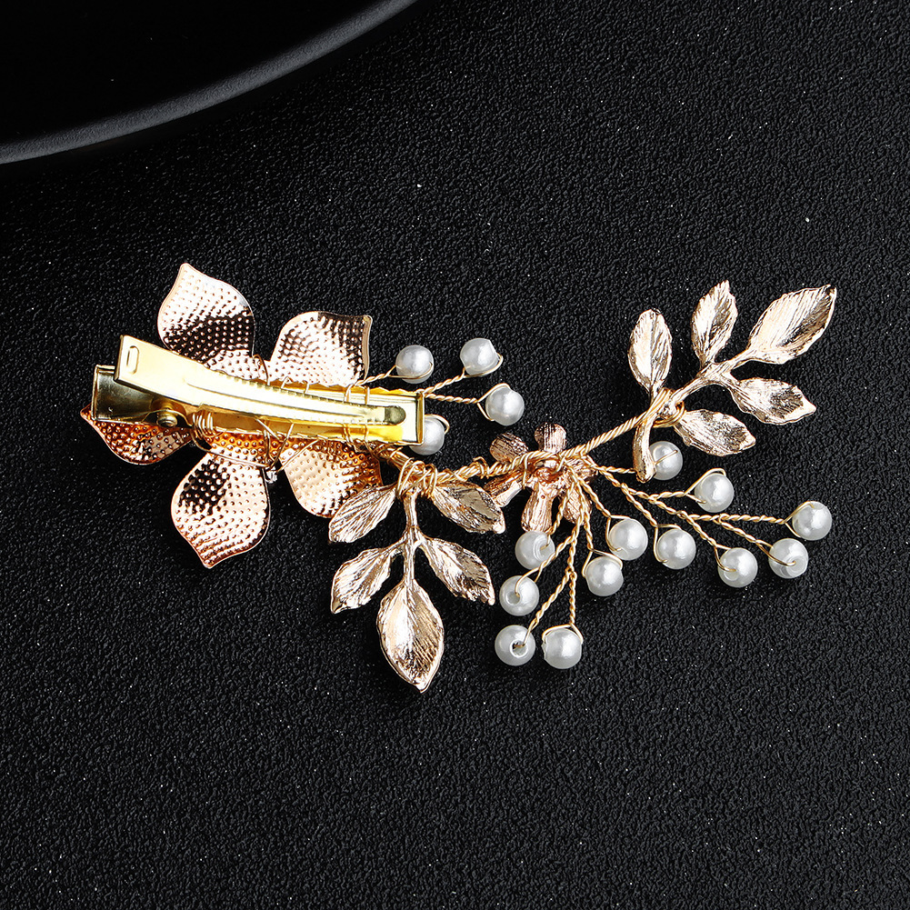 Handmade Flower Dripping Oil Alloy Pearl Headpieces