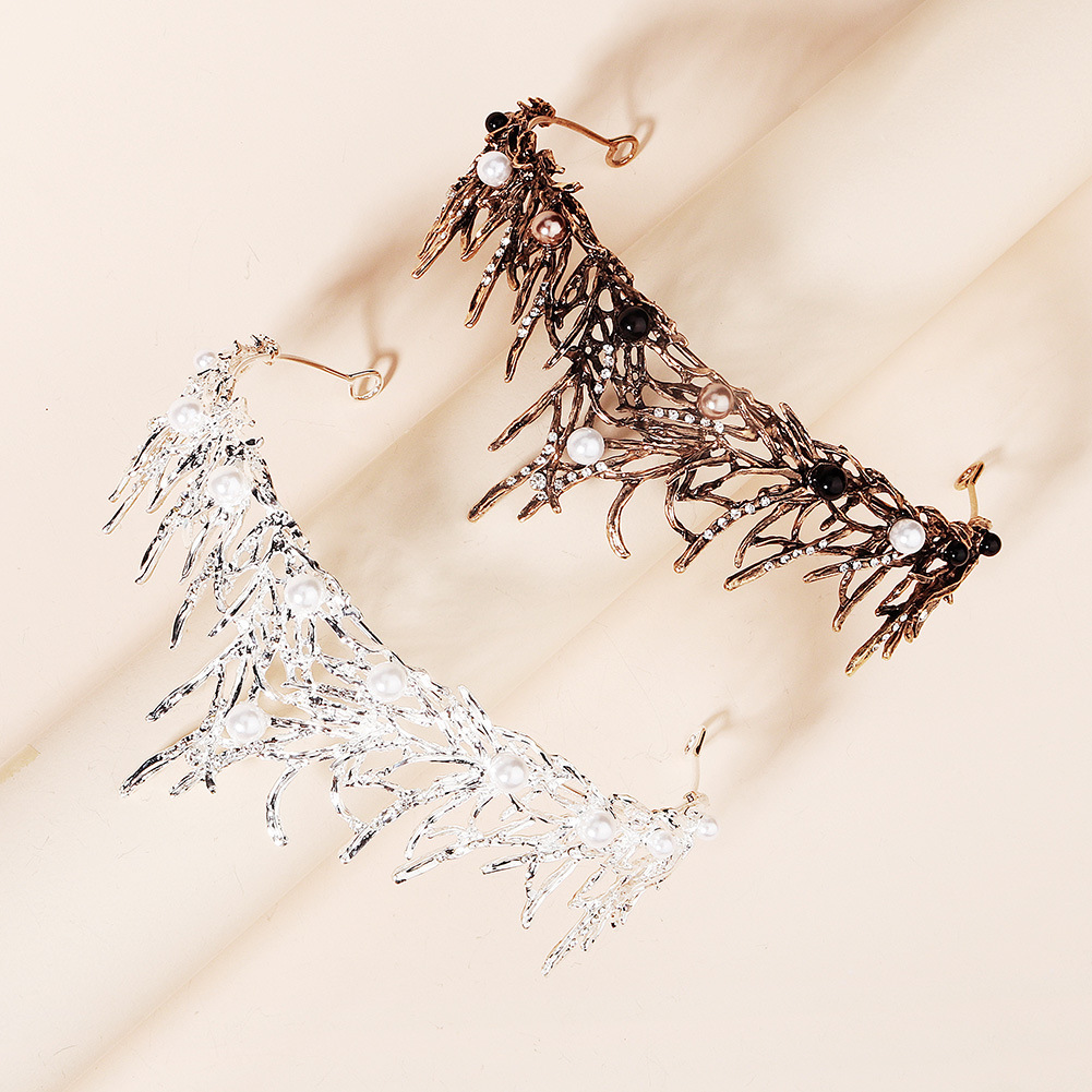 Forest Branch Headband Black Pearl Crown Headdress