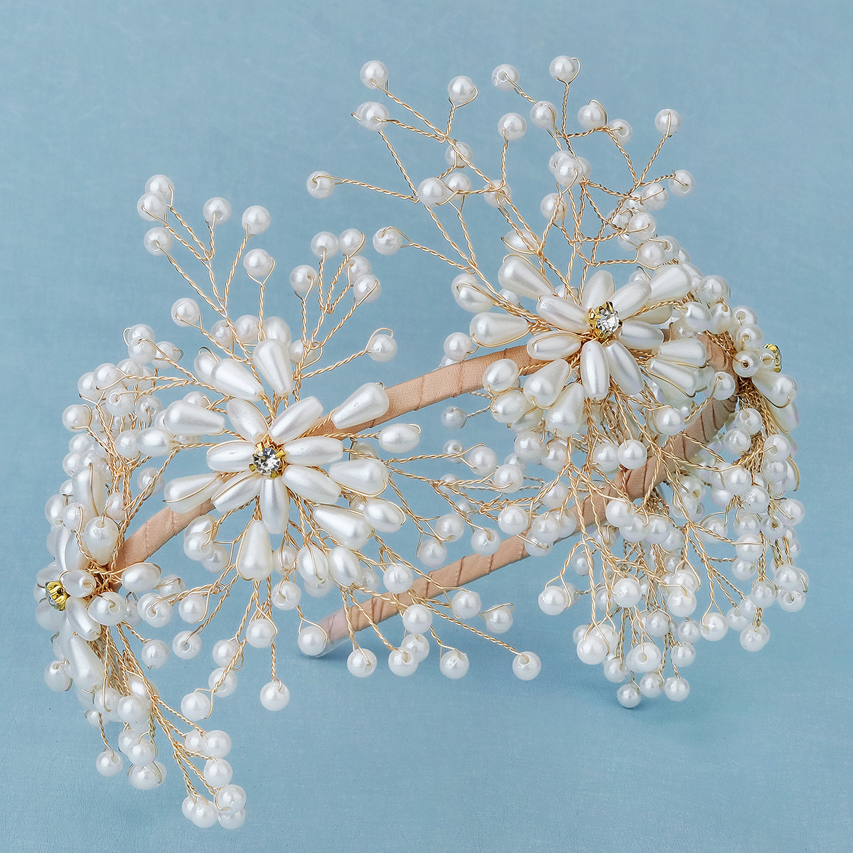 Rhinestone Pearl Headband Bridal Jewelry