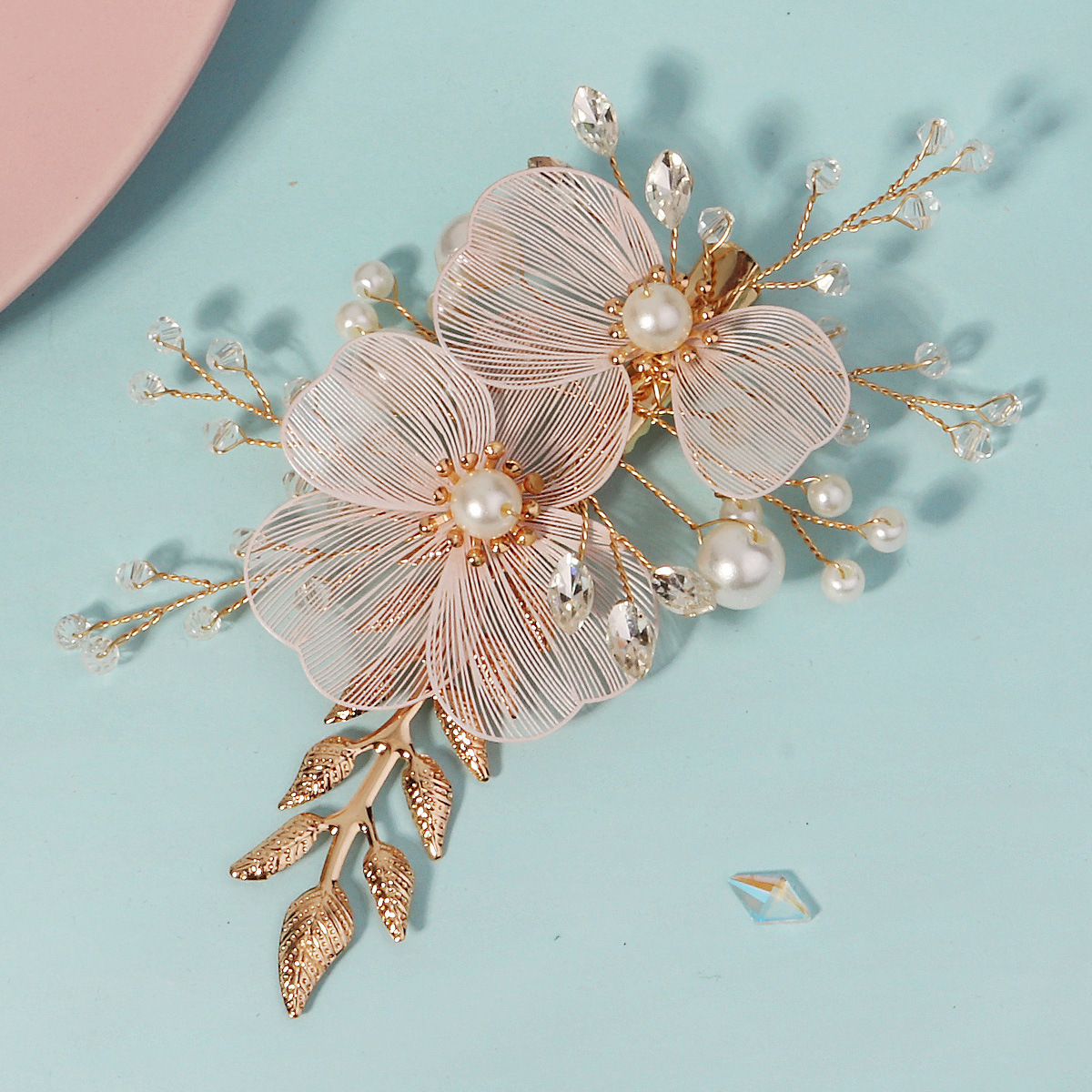 Handmade Crystal Pearl Wedding Hair Accessory
