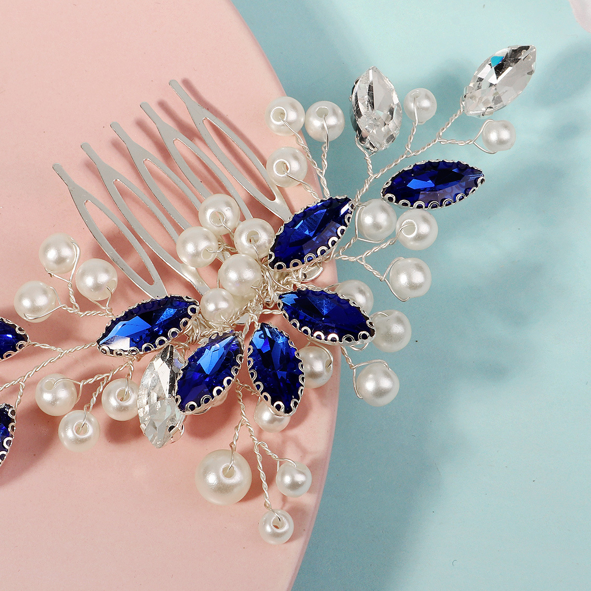 Handmade Rhinestone Pearl Hairpin Hair Comb