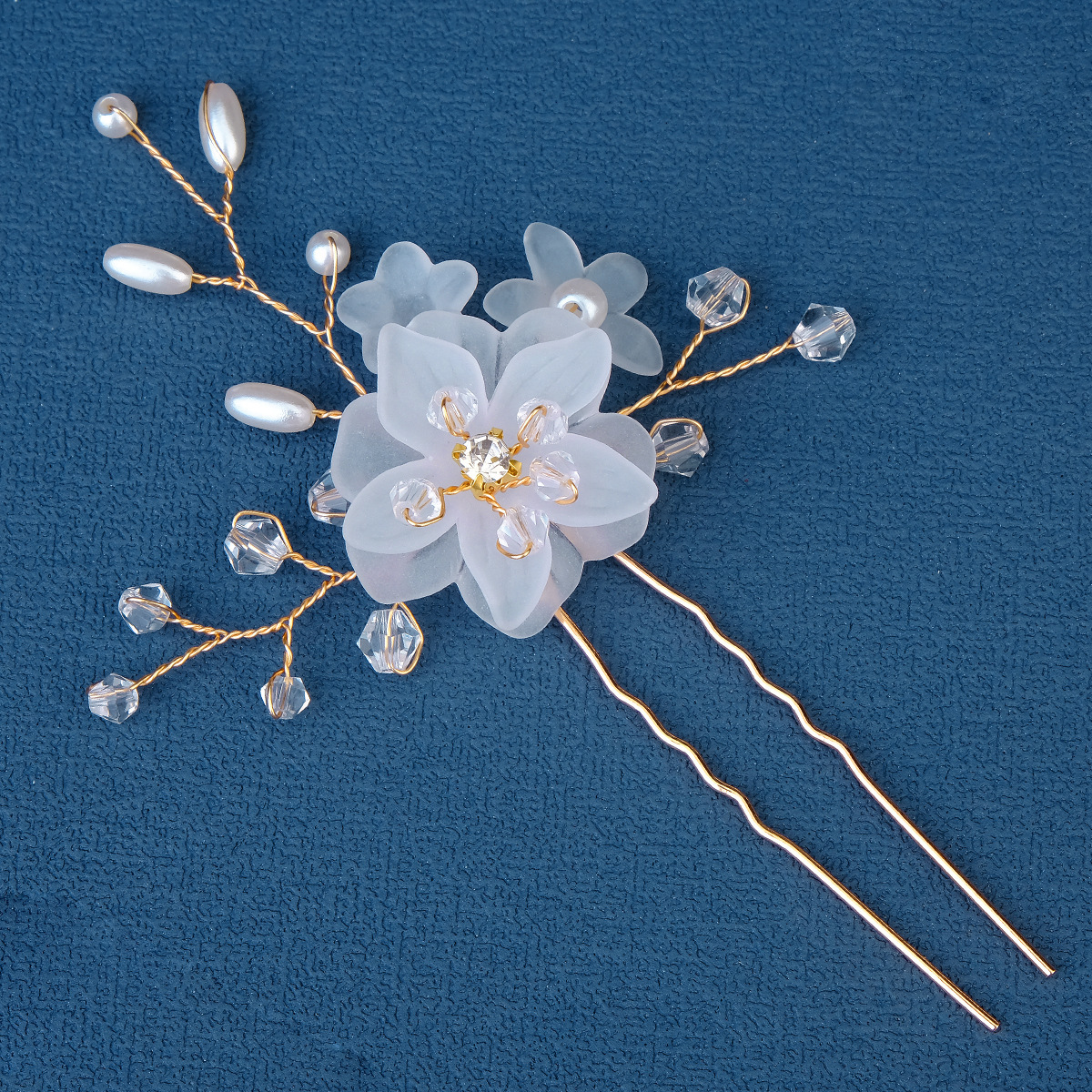 Beautiful Handmade Flower Pearl Hair Comb