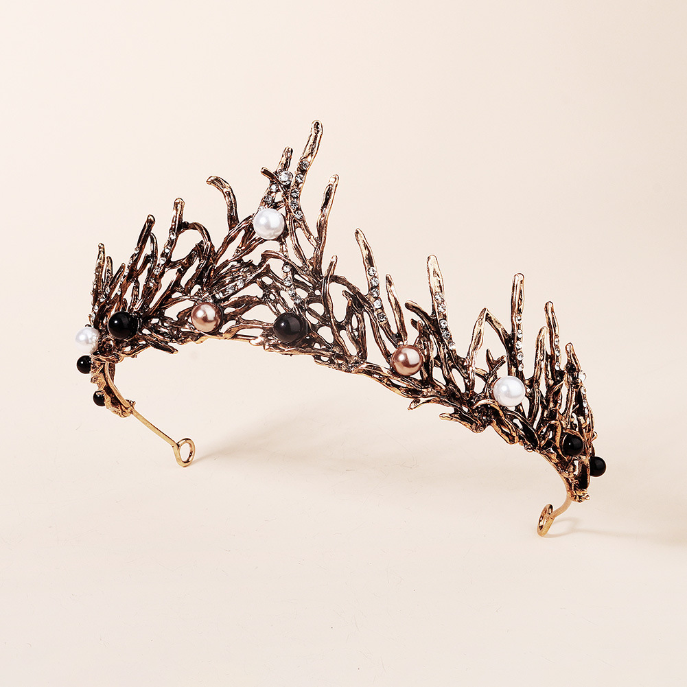 Forest Branch Headband Black Pearl Crown Headdress