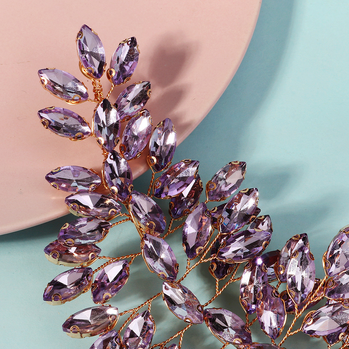Hand-Woven Purple Rhinestone Headband
