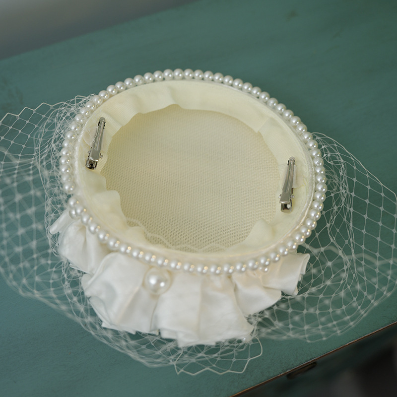 Women's French White Mesh Top Hat